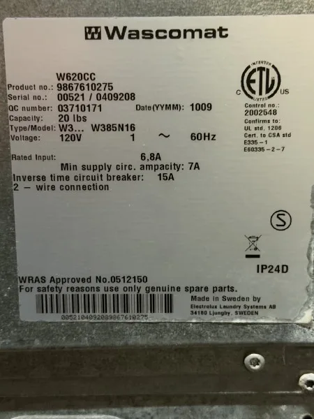Wascomat W620CC photo 2