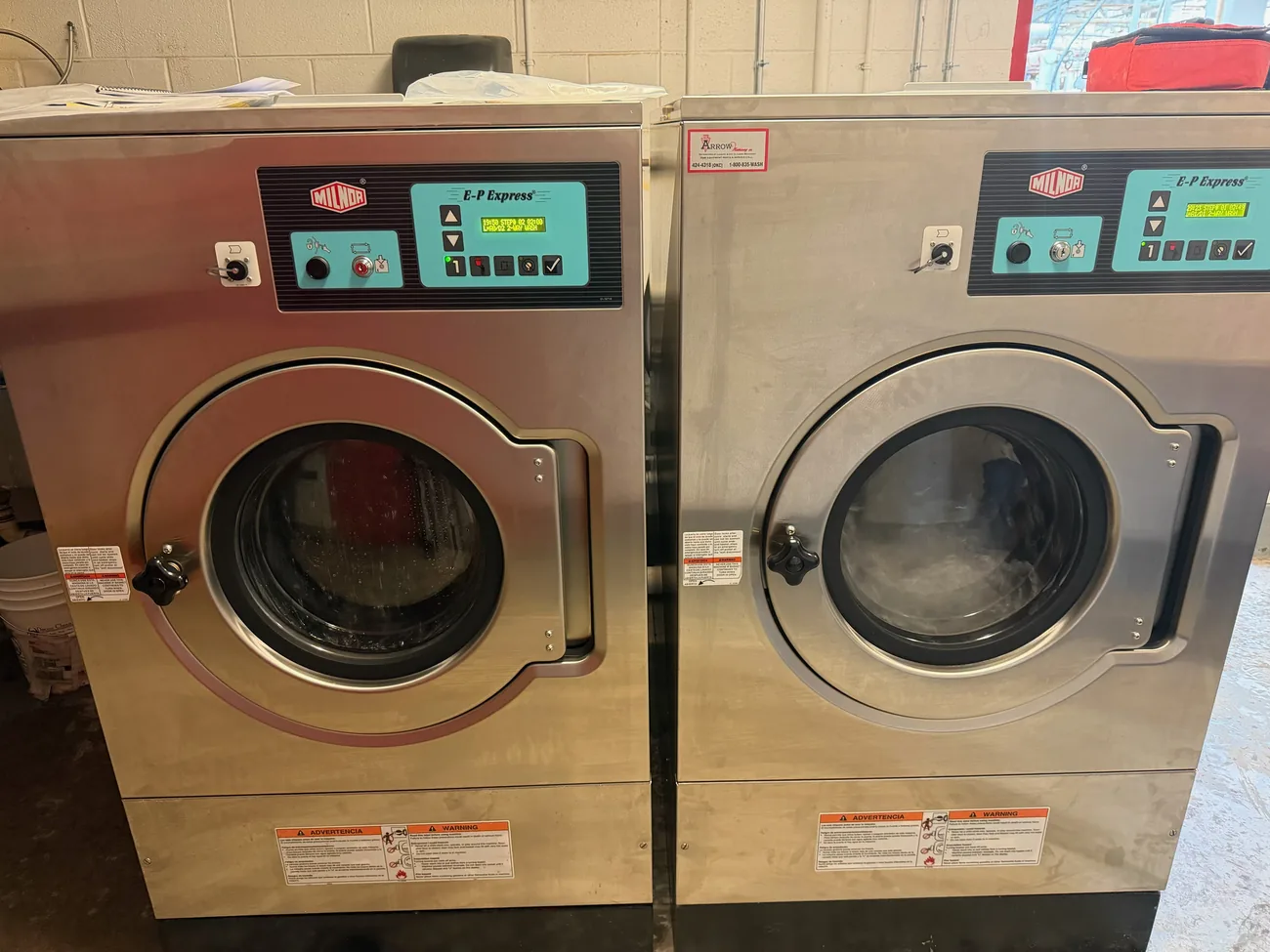 Milnor on-premise washer-extractors installed by Arrow Machinery